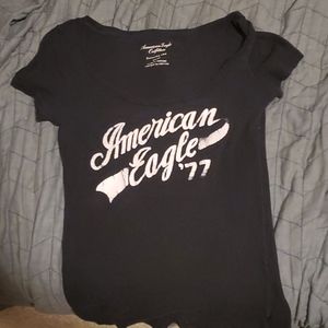 Black American Eagle Women's Scoop Neck Tee